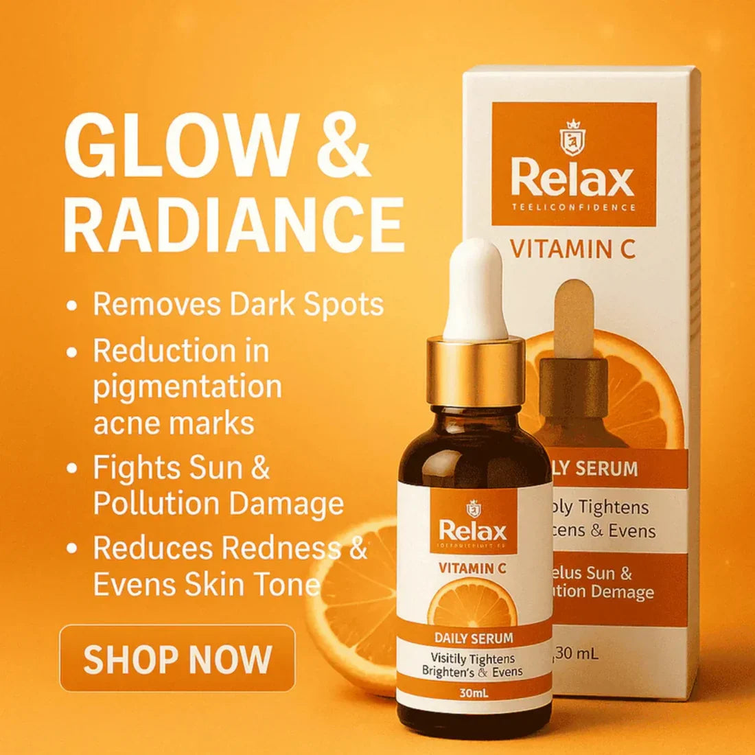 Relax Face Serum 30ml Vitamin C for Glowing skin and anti aging