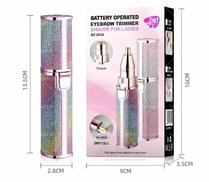 Rechargeable Flawless 2 in 1 Eye Brow And Facial Hair Remover Machine